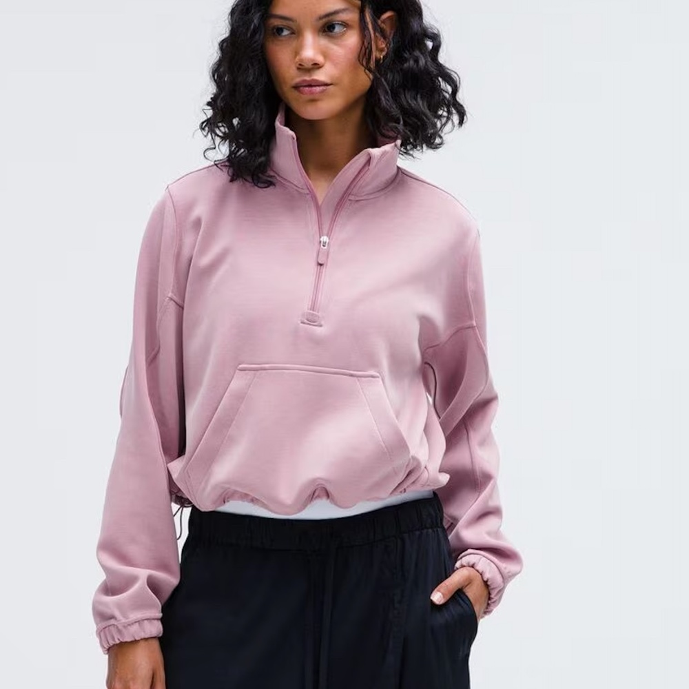 Lululemon Brushed Softstreme Half Zip size 2 in color Rose Blush